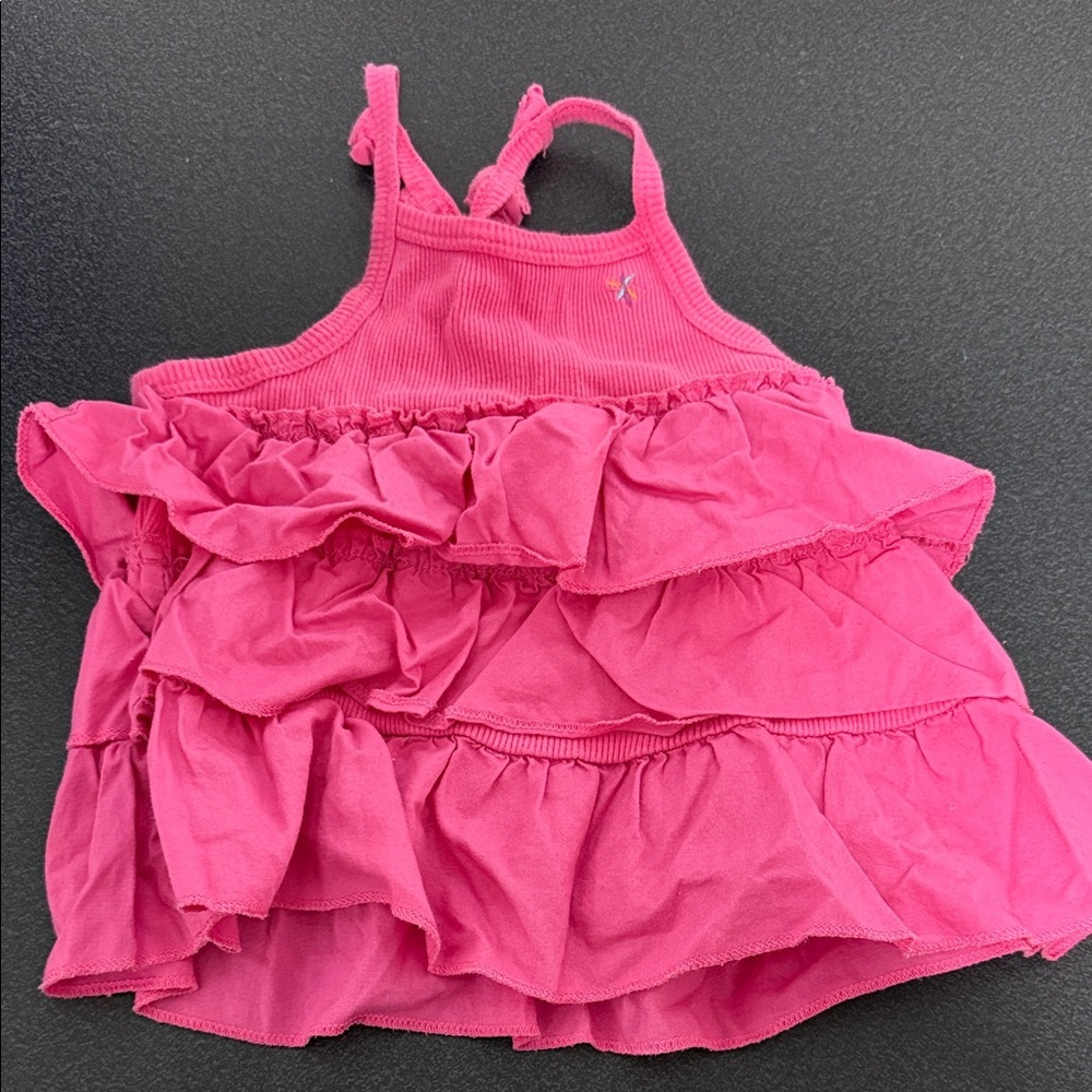 Pink Ruffled Sleeveless Top Y2K